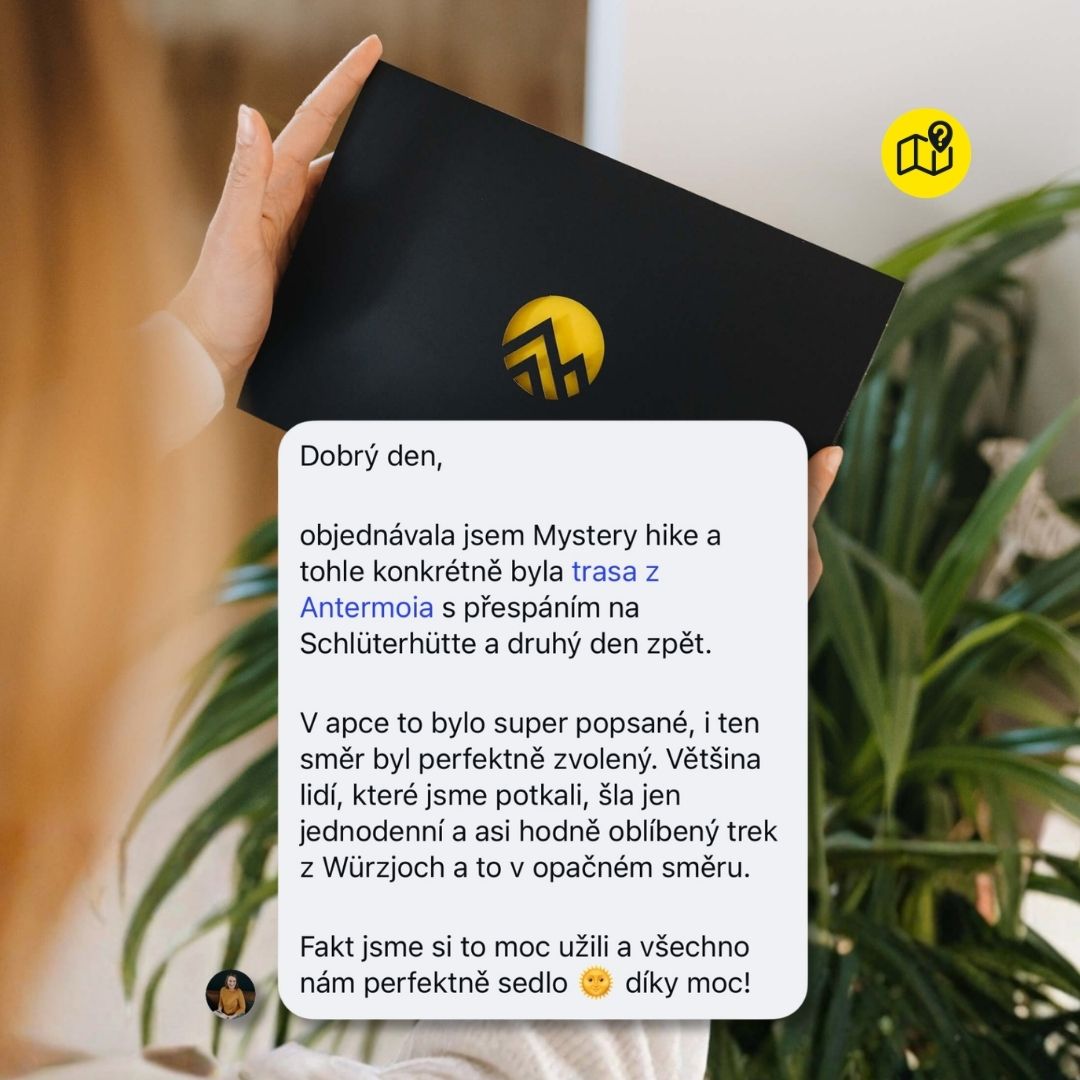 Screenshot zákaznické recenze, která si schválí provedení Mystery hiku.